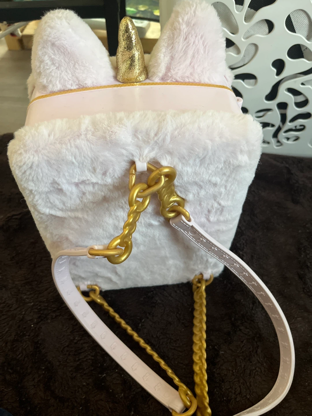 Pink Fluffy Unicorn Backpack Purse - photo 3