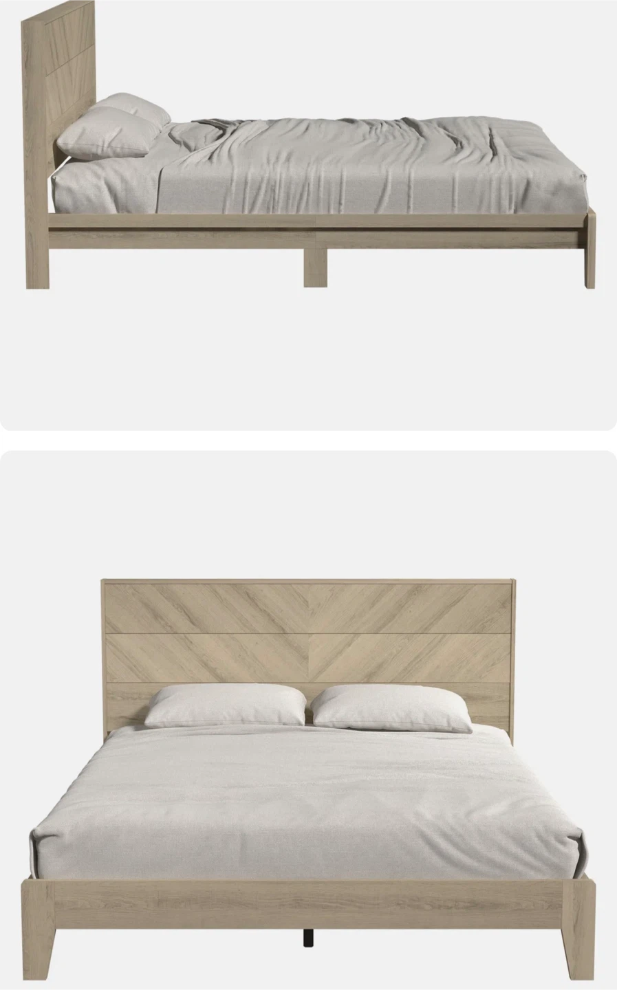 Wooden Bed Frame with Headboard - photo 3
