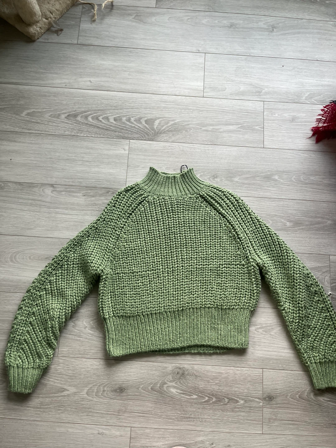 Green Mock Neck Knit Sweater - photo 2