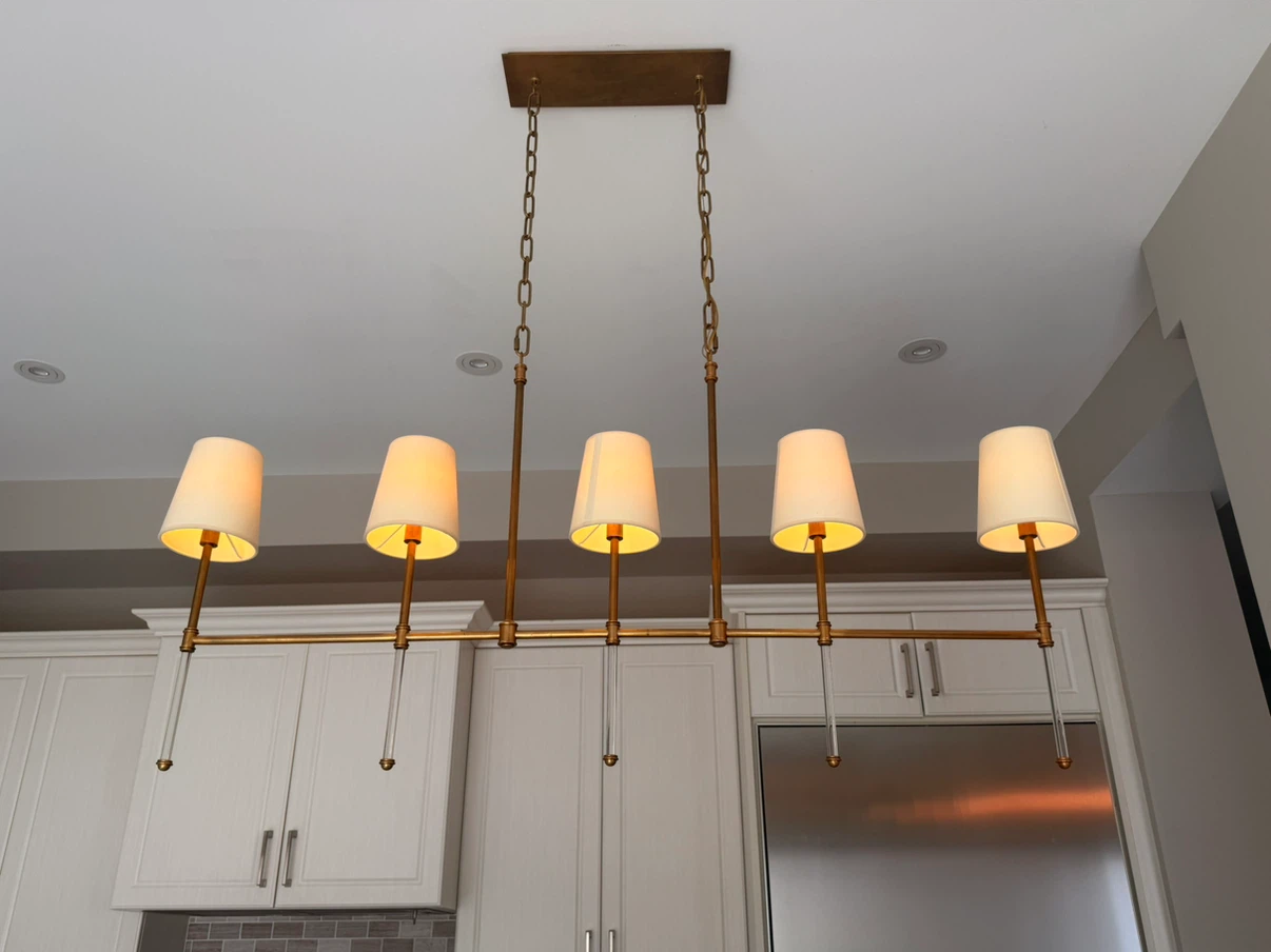 5-Light Chandelier with Cream Shades