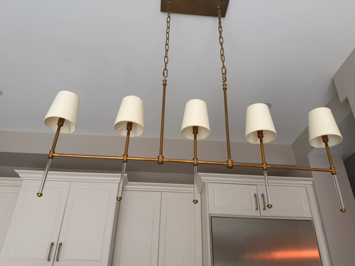 5-Light Chandelier with Cream Shades - photo 2