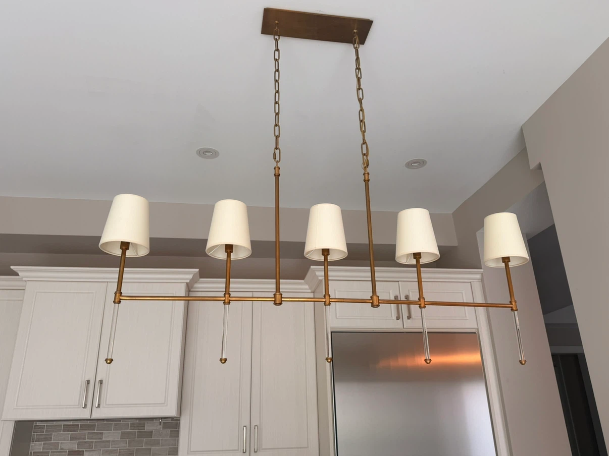 5-Light Chandelier with Cream Shades - photo 3