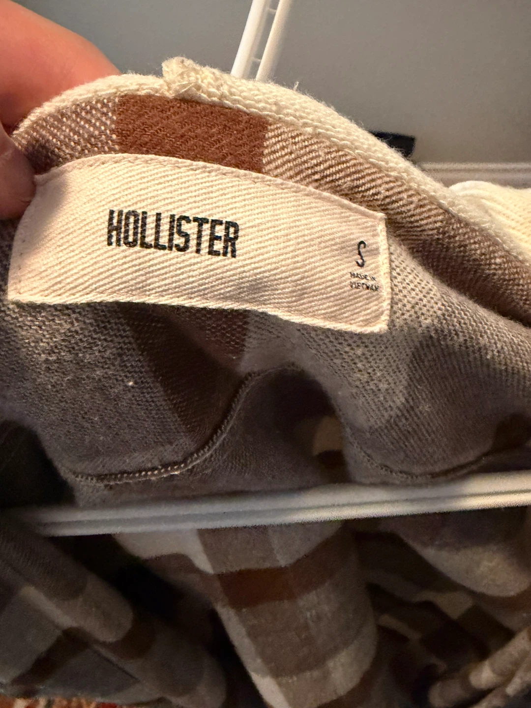 Hollister Plaid Button-Up Shirt with Hoodie - Size S - photo 2