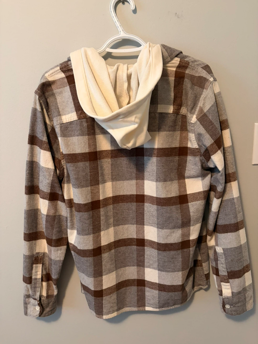 Hollister Plaid Button-Up Shirt with Hoodie - Size S - photo 3