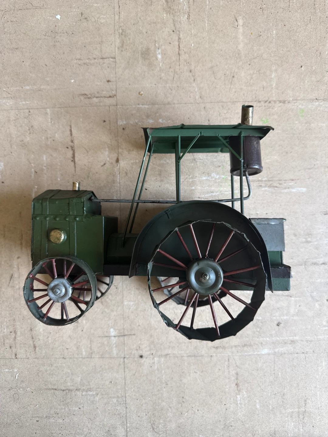 Green Metal Tractor Model