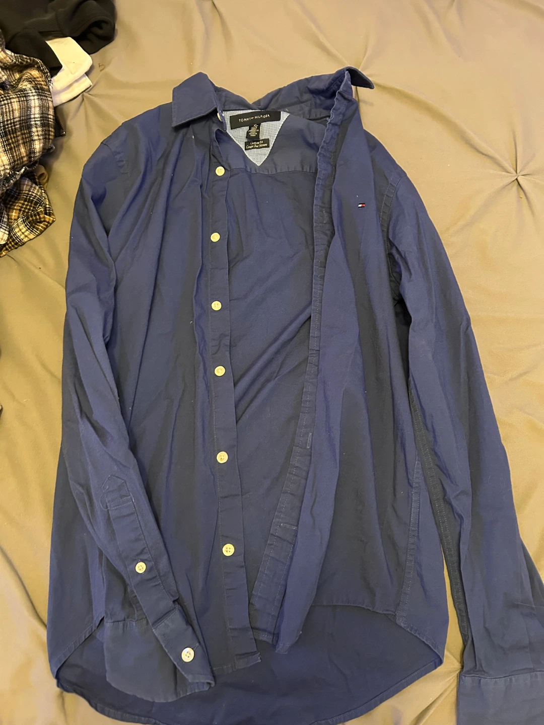 Tommy Hilfiger Navy Blue Button-Up Shirt