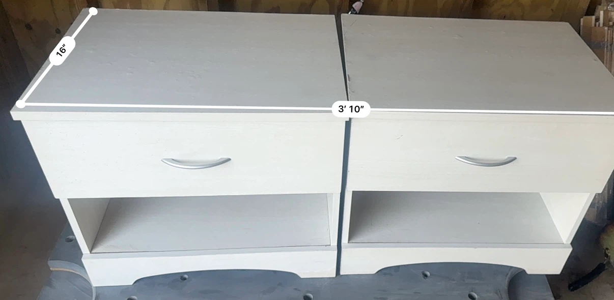 Pair of White Nightstands with Drawer and Shelf - photo 2