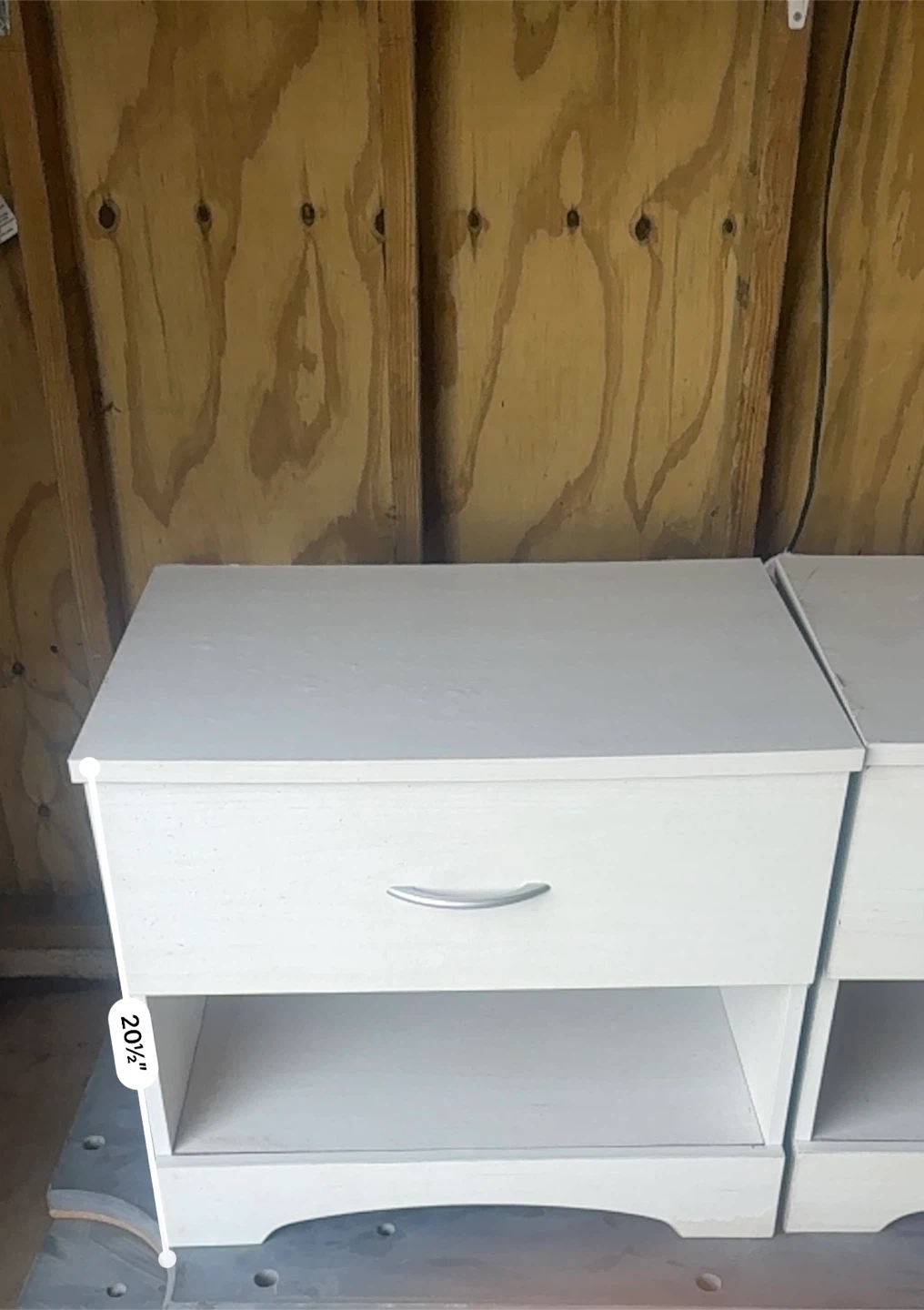 Pair of White Nightstands with Drawer and Shelf - photo 3