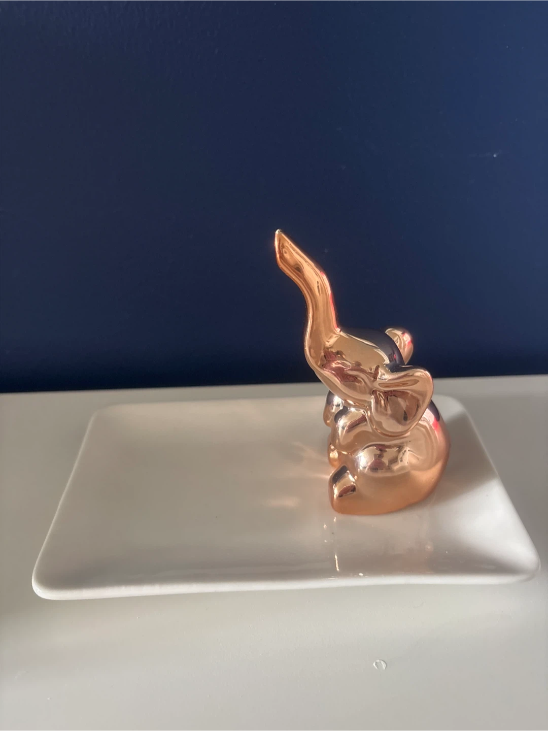 Rose Gold Elephant Jewellery Holder