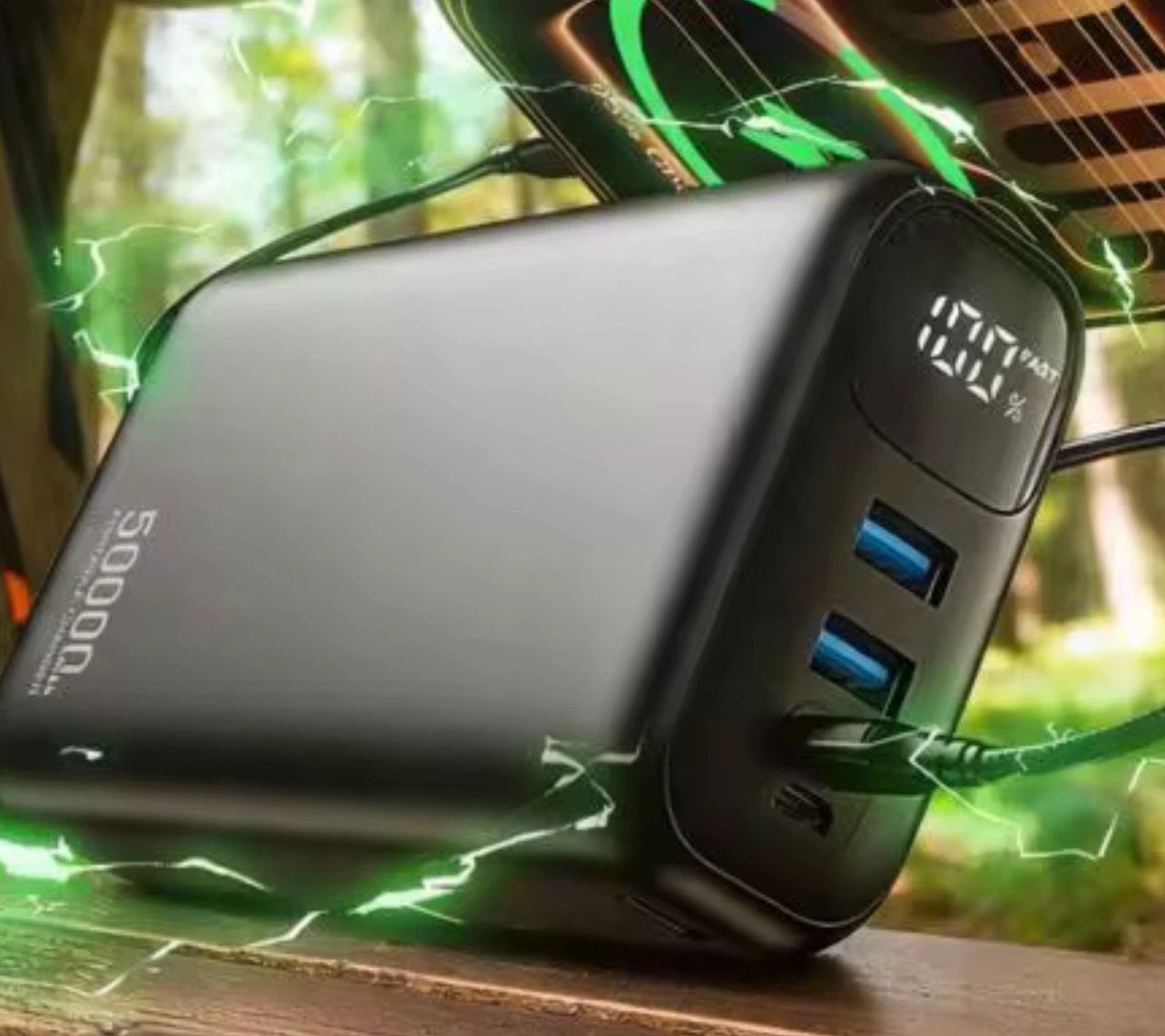 Black 50000mAh Portable Charger Power Bank - photo 2
