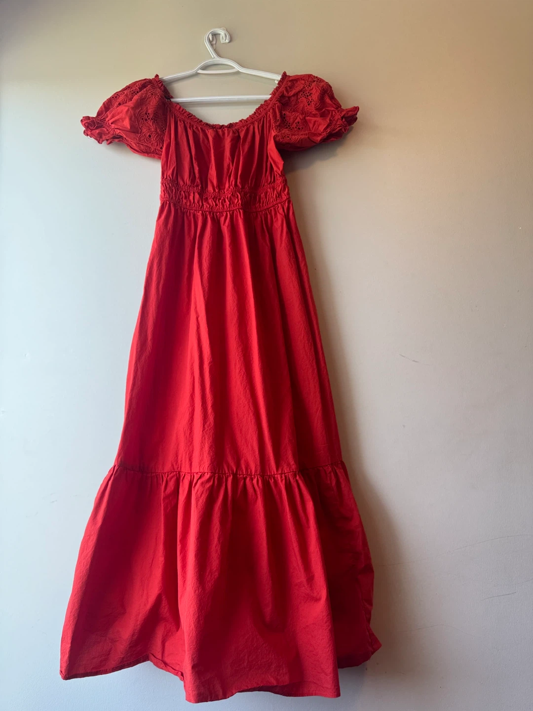 H&M Red Maxi Dress with Eyelet Detail - photo 3
