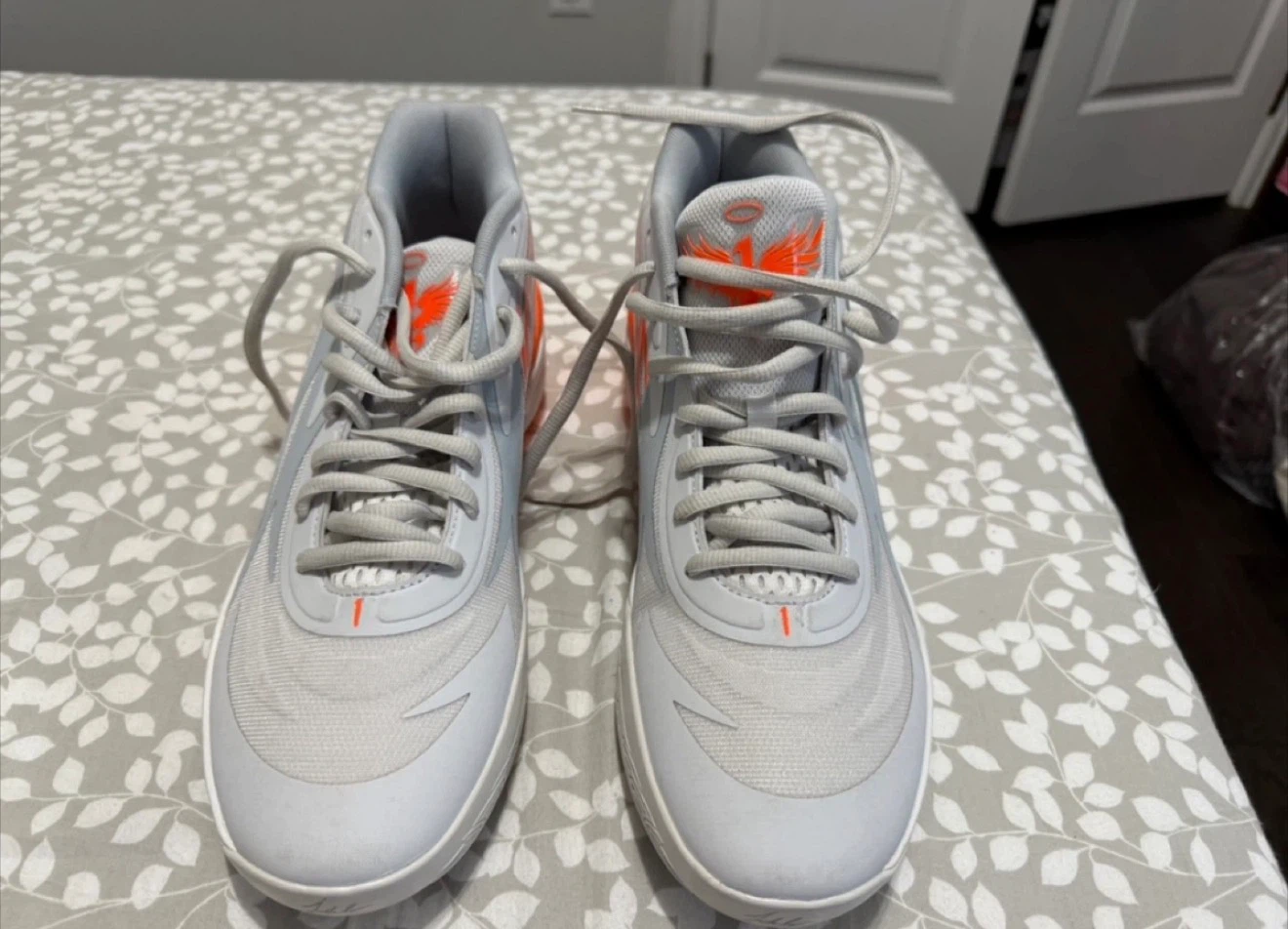 Puma MB.02 Basketball Shoes Grey Orange size us12