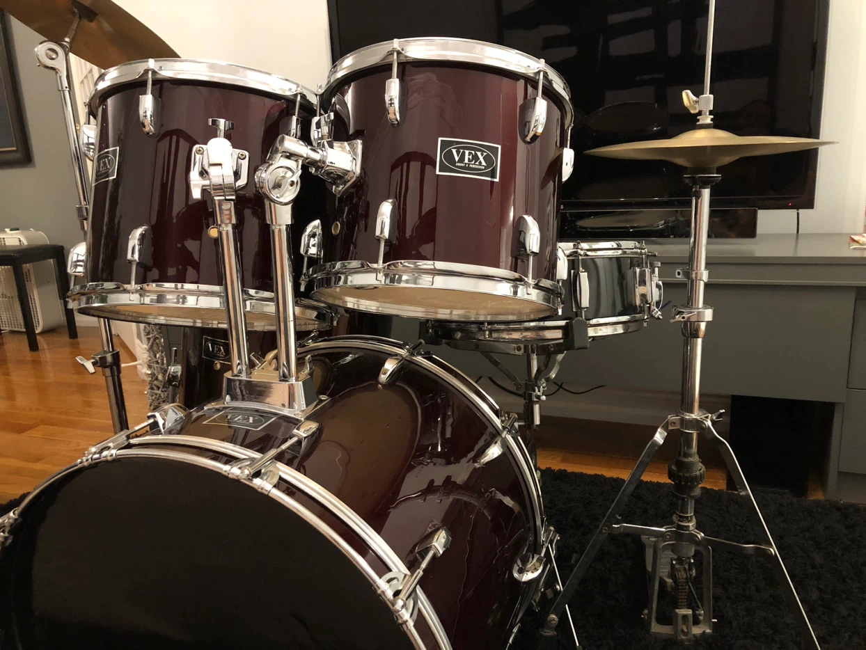 5-piece drum set - deep wine/burgundy - photo 4
