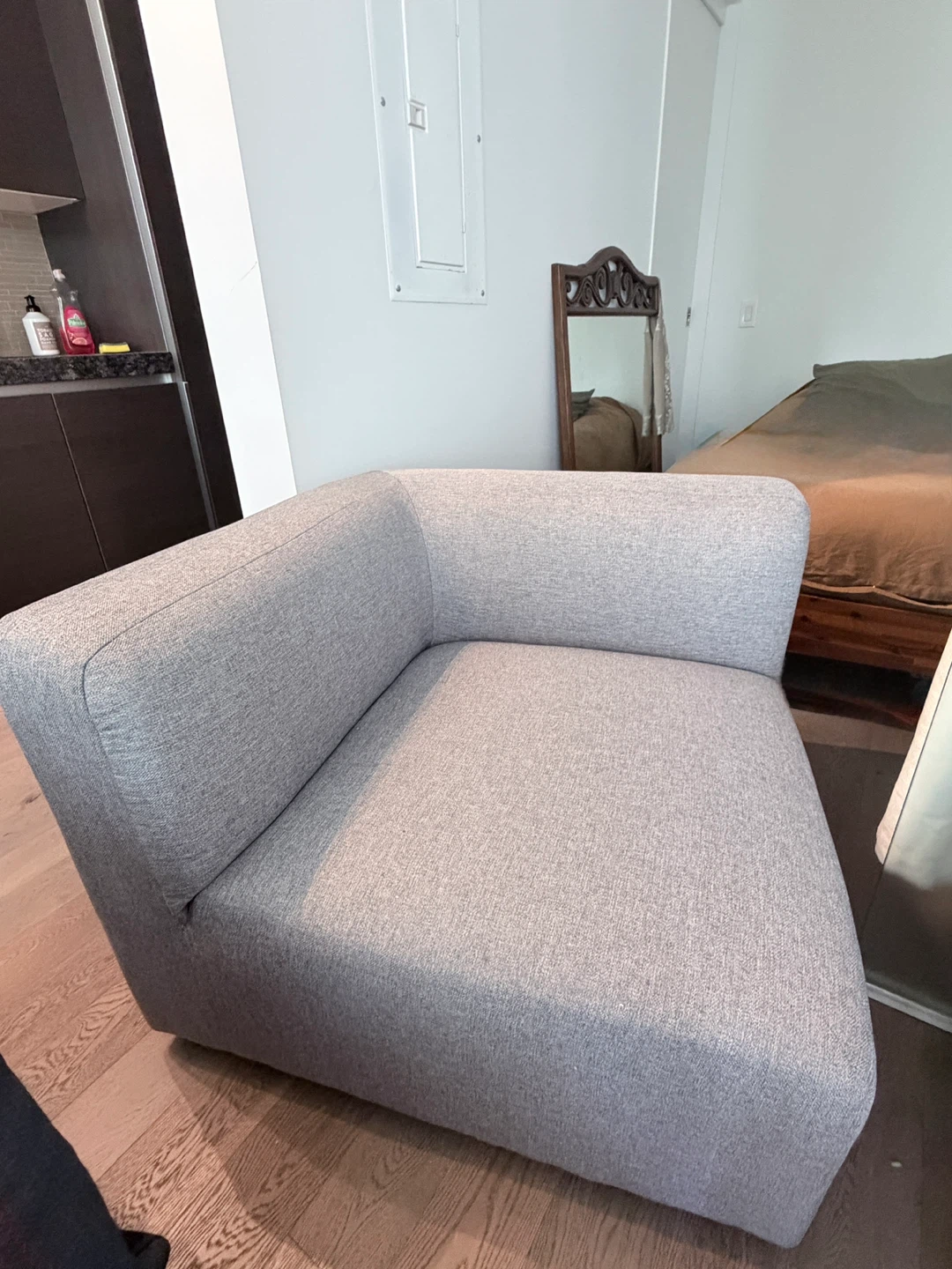 Grey Armless Accent Chair