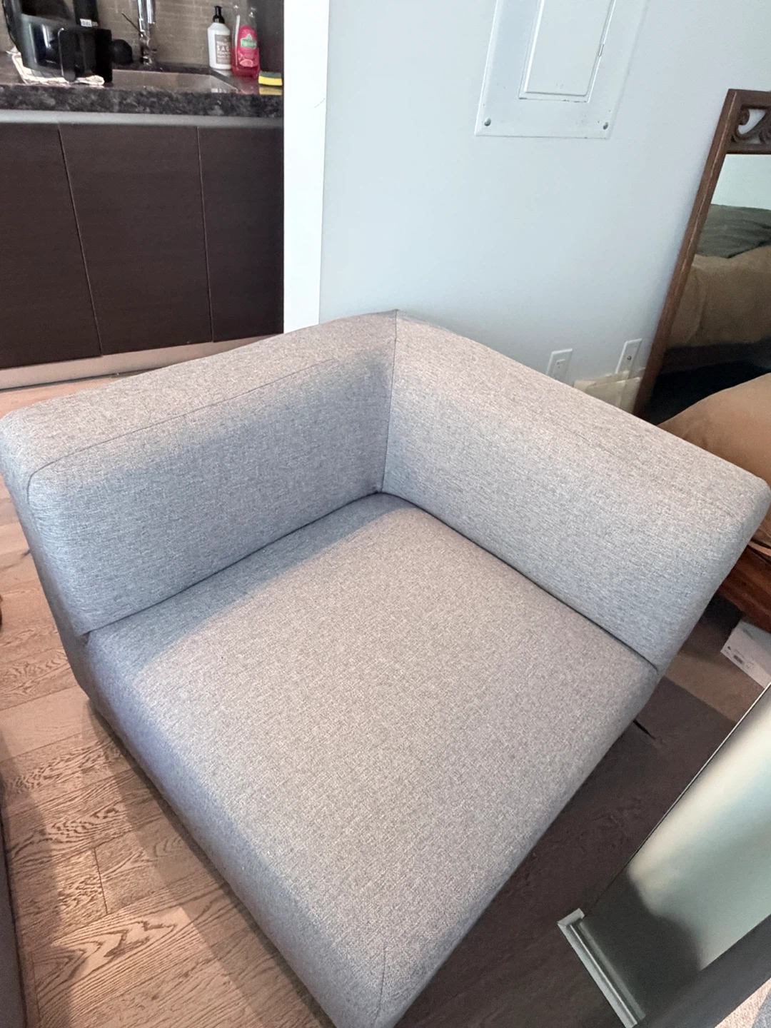 Grey Armless Accent Chair - photo 2