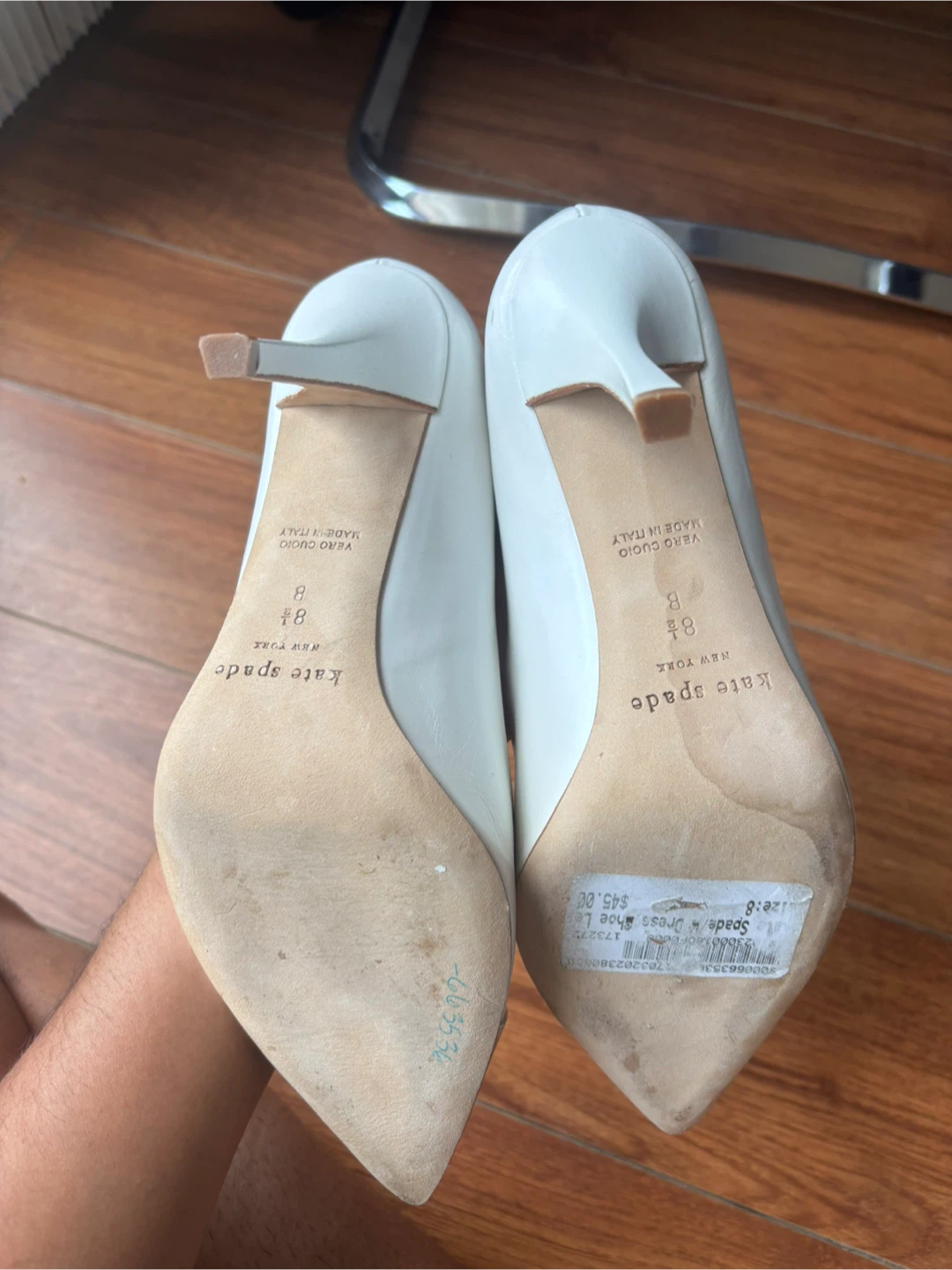 Kate Spade White & Silver Heels - Size 8.5 - photo 3