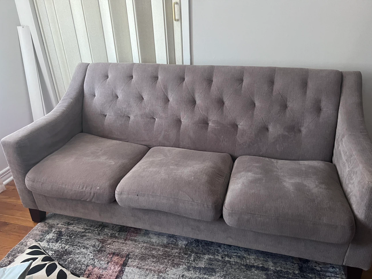 Gray Tufted Sofa - photo 3