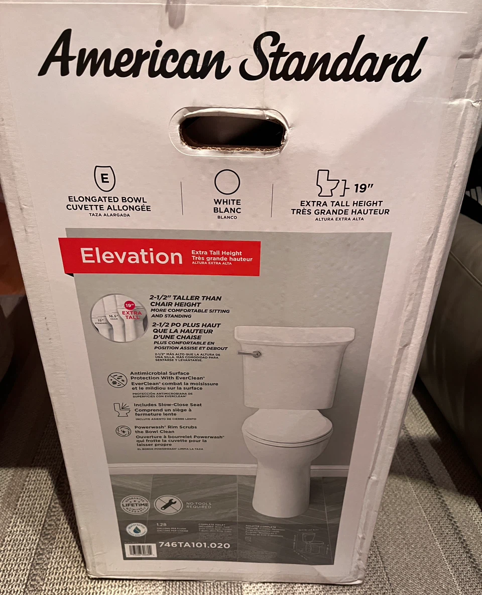 American Standard Elevation Elongated Toilet - White