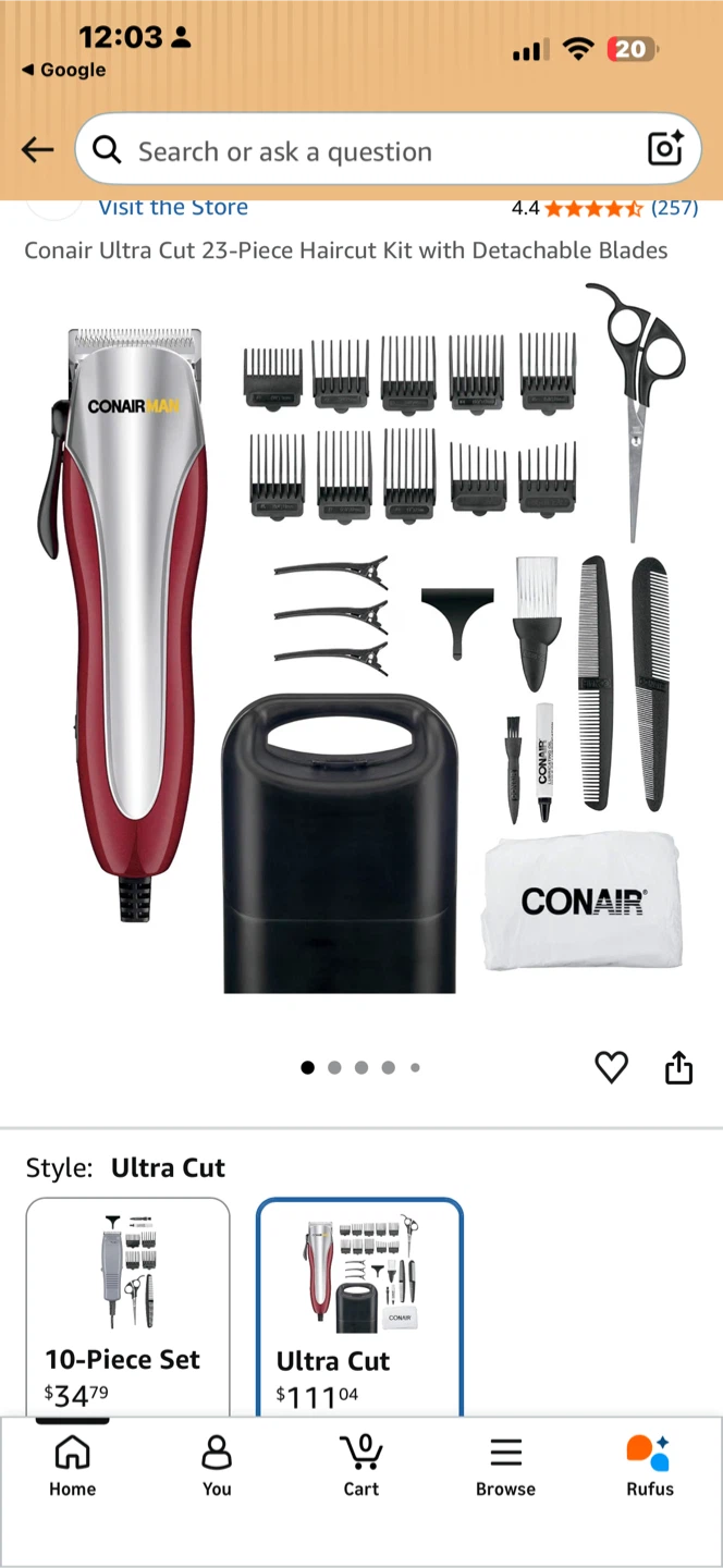 Conair HC221RGB Ultra Cut Haircut Kit - photo 3