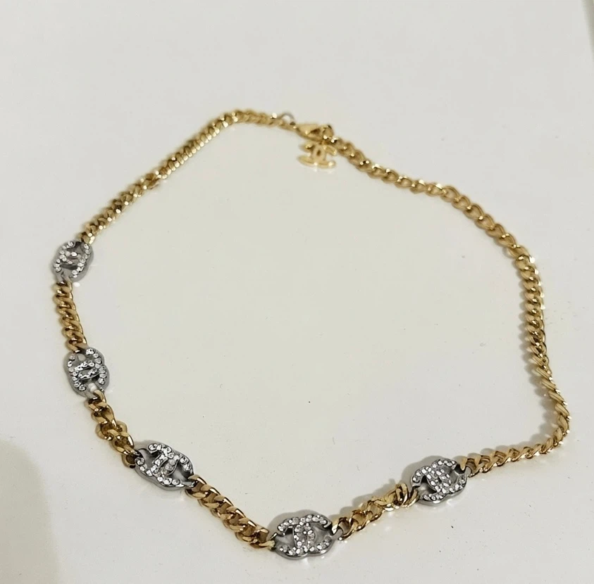 Chanel CC Necklace with Crystals