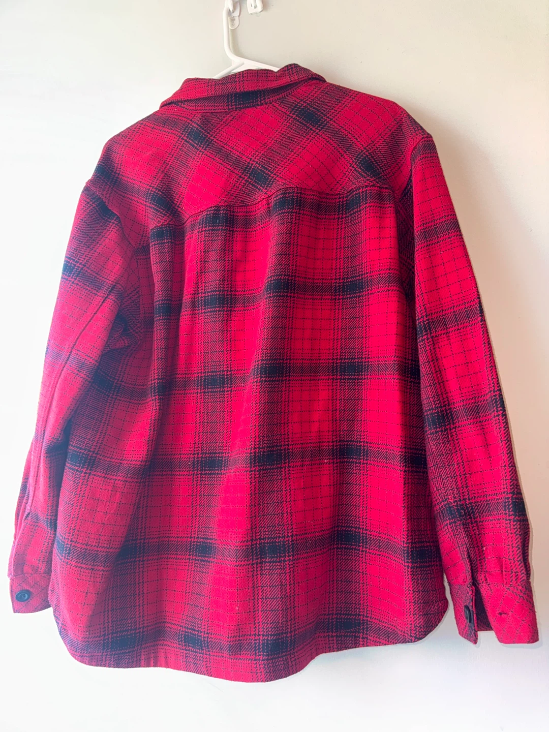 Red and Black Plaid Shacket - Size L - photo 4