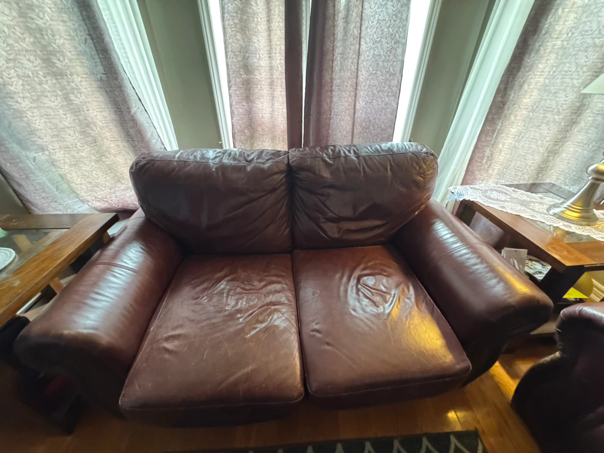Brown Leather Sofa - photo 2