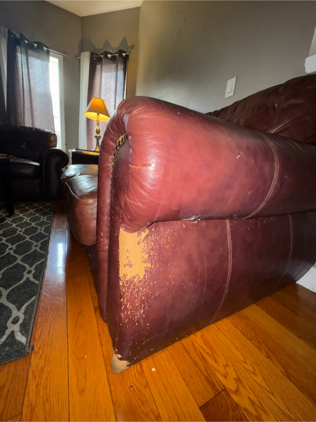Brown Leather Sofa - photo 3