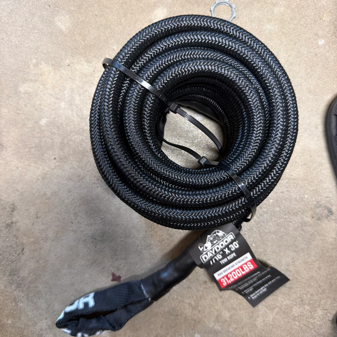 DAYDOOR 7/16" X 30' Tow Rope - 31,200 LBS Breaking Strength - photo 3