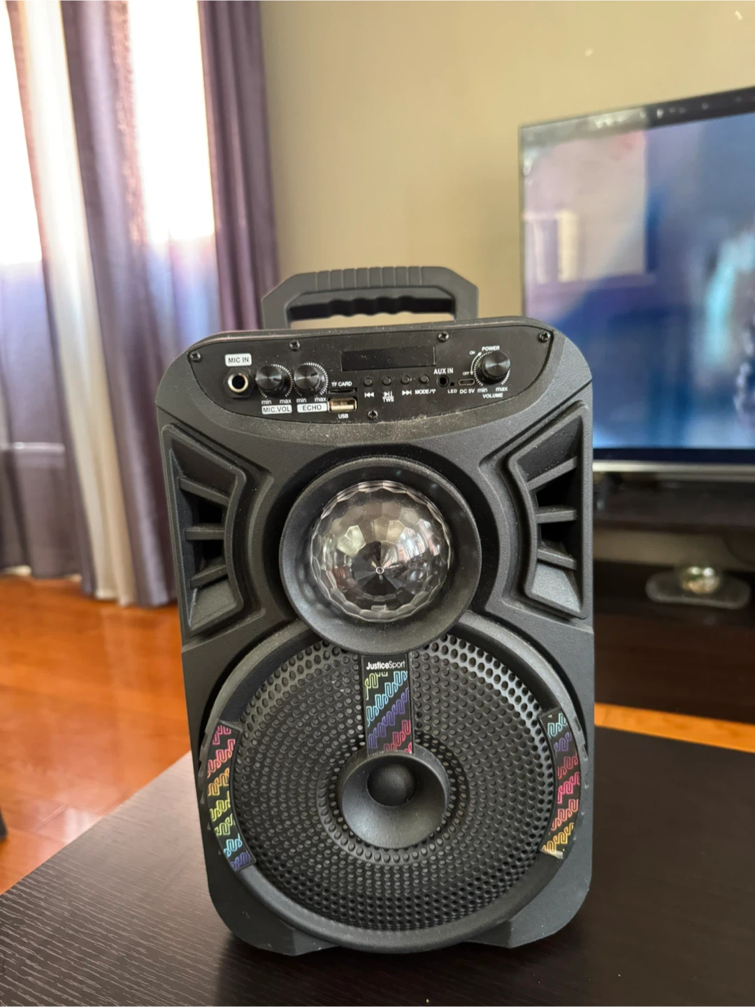 JusticeSport Portable Speaker with Disco Ball