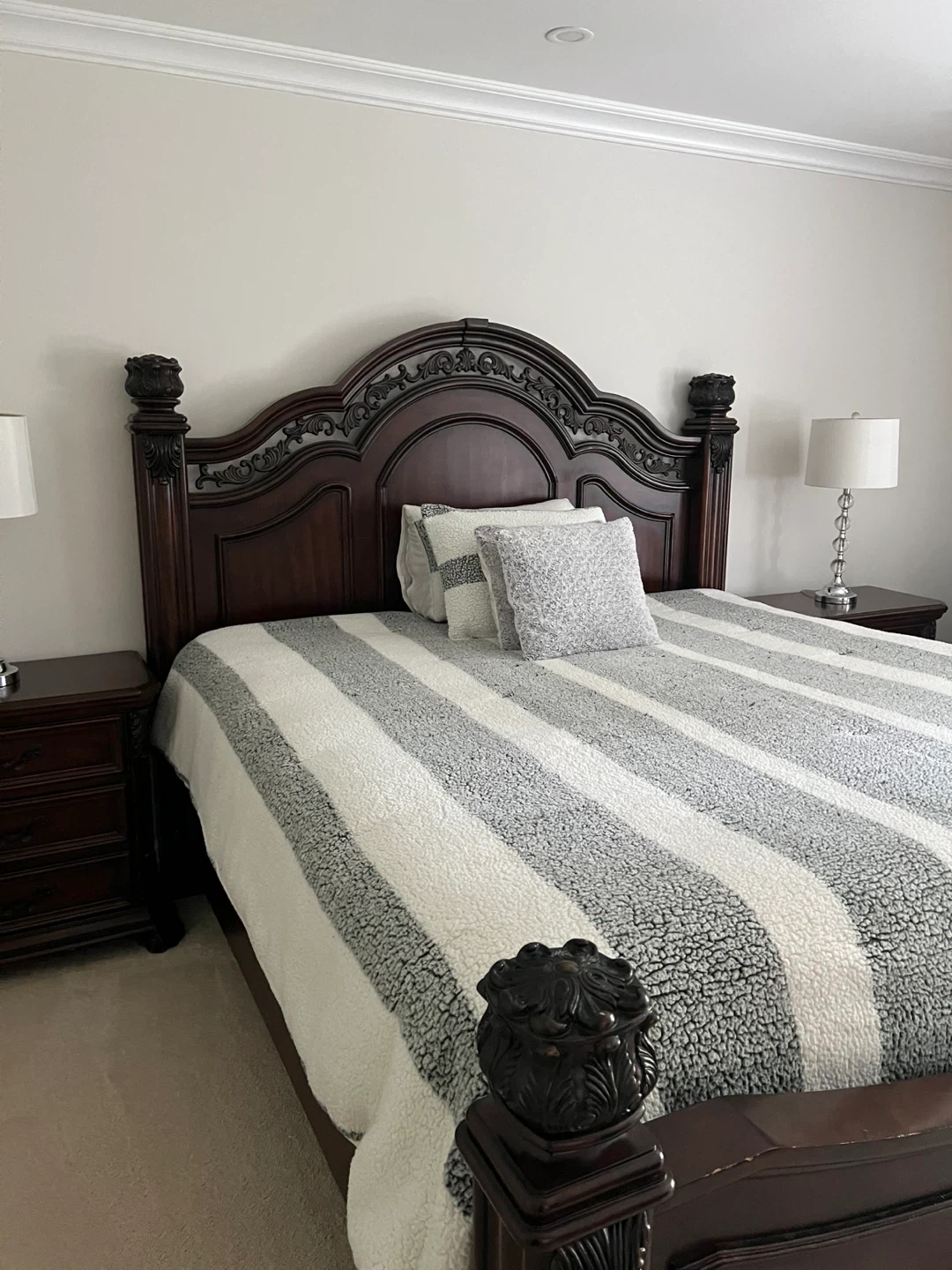 Dark Wood Dresser and Nightstand Set