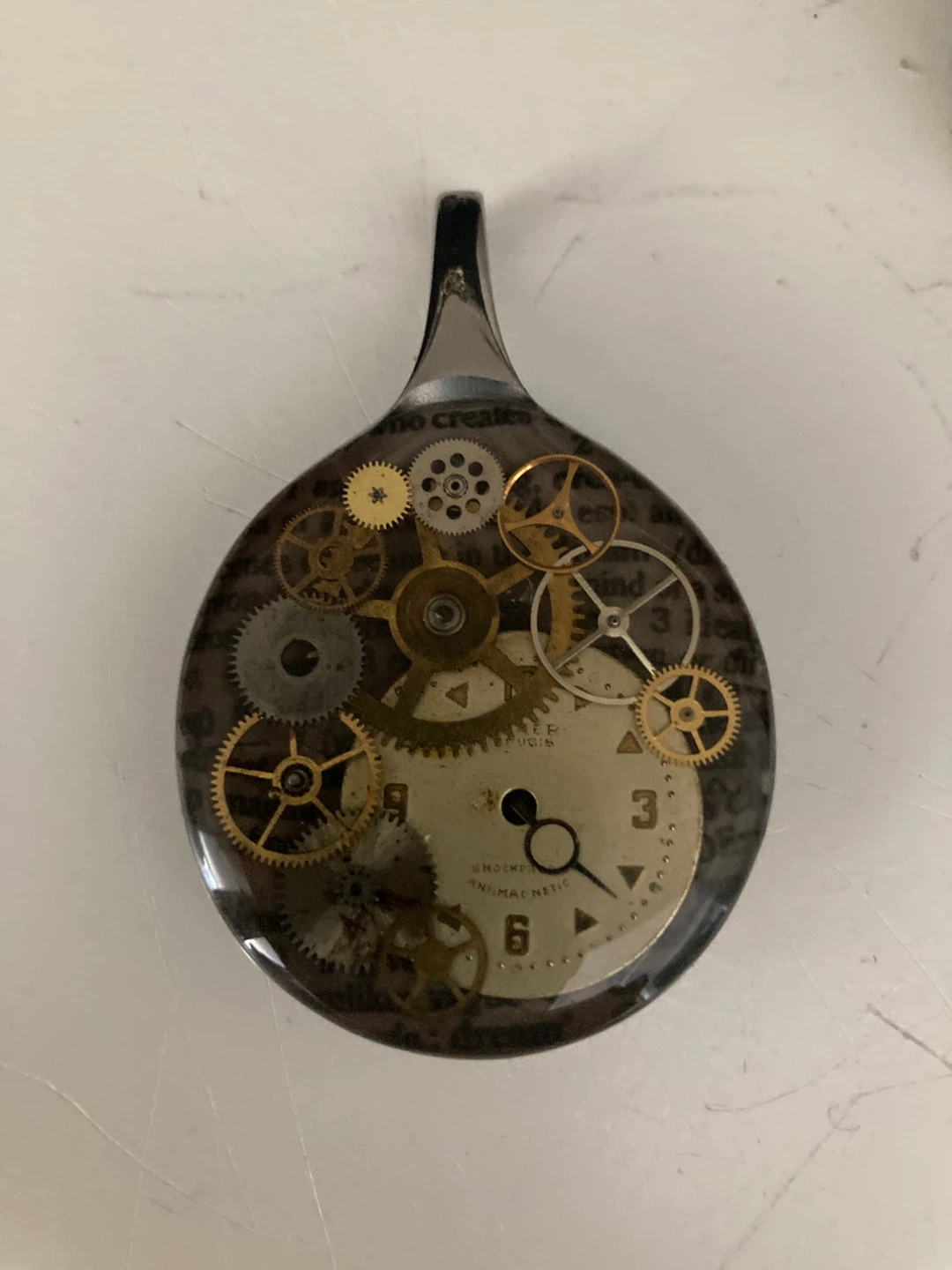 Steampunk Pendant with Watch Parts