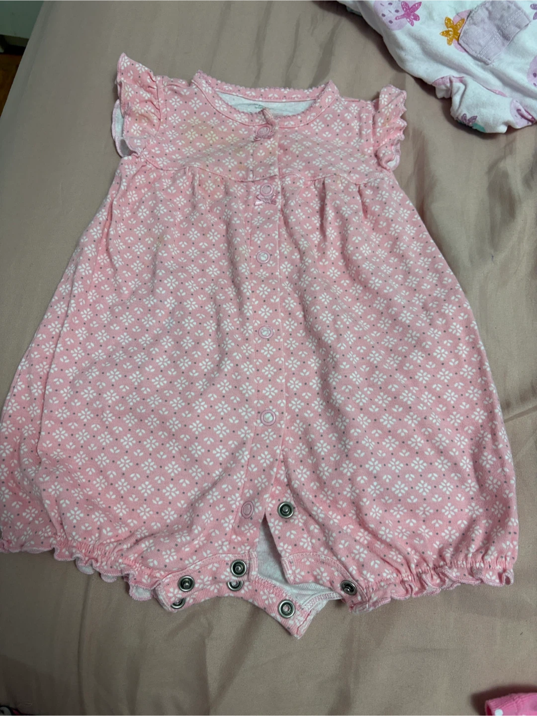 Baby Girl's Pink Owl Romper (3-6 M)