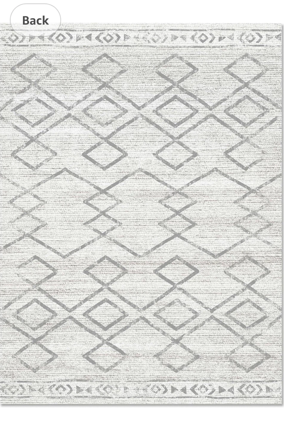 Area Rug 6' x 9' White & Grey