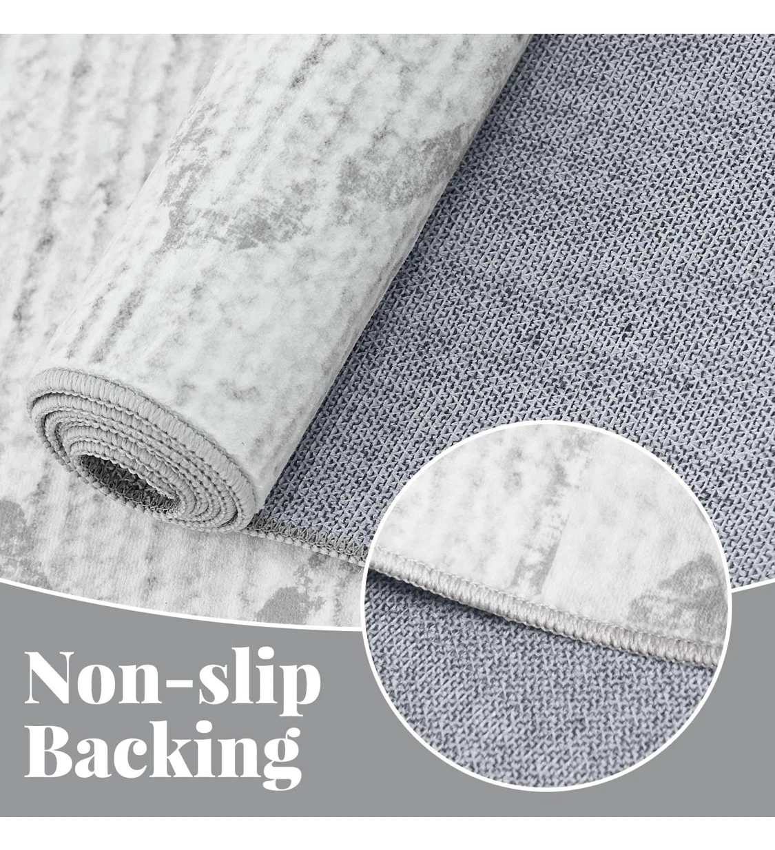 Area Rug 6' x 9' White & Grey - photo 5