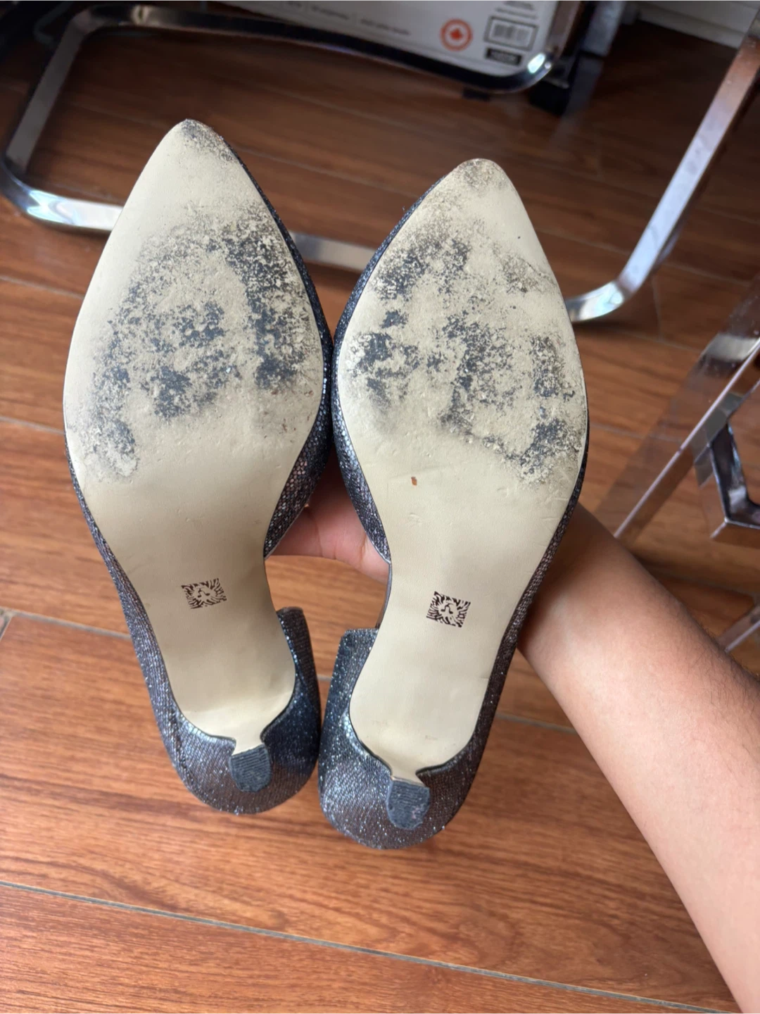 Anne Klein Sparkly Silver Heels - photo 3