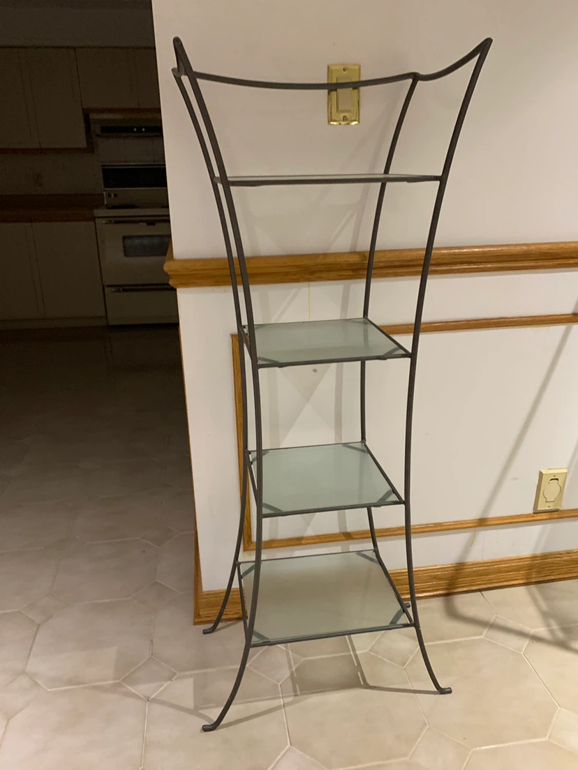 Metal & Glass 4-Tier Shelf Unit