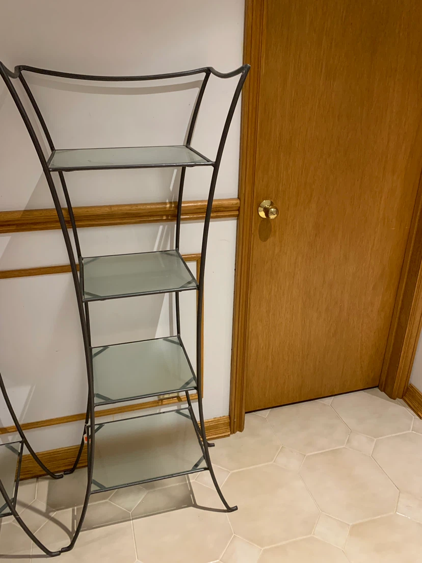Metal & Glass 4-Tier Shelf Unit - photo 2