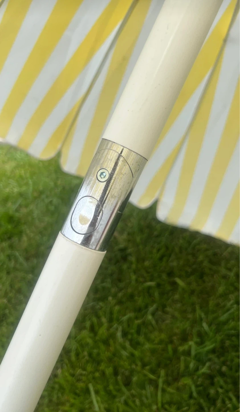 Yellow and White Striped Patio Umbrella - photo 4