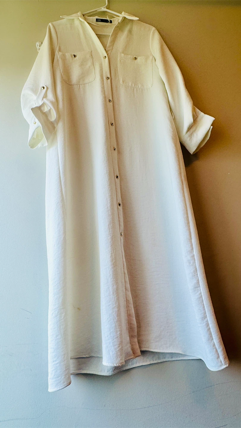 ZARA White Button-Up Maxi Dress - photo 2