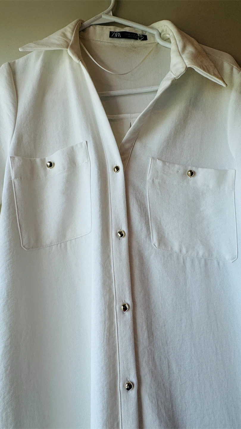 ZARA White Button-Up Maxi Dress - photo 5
