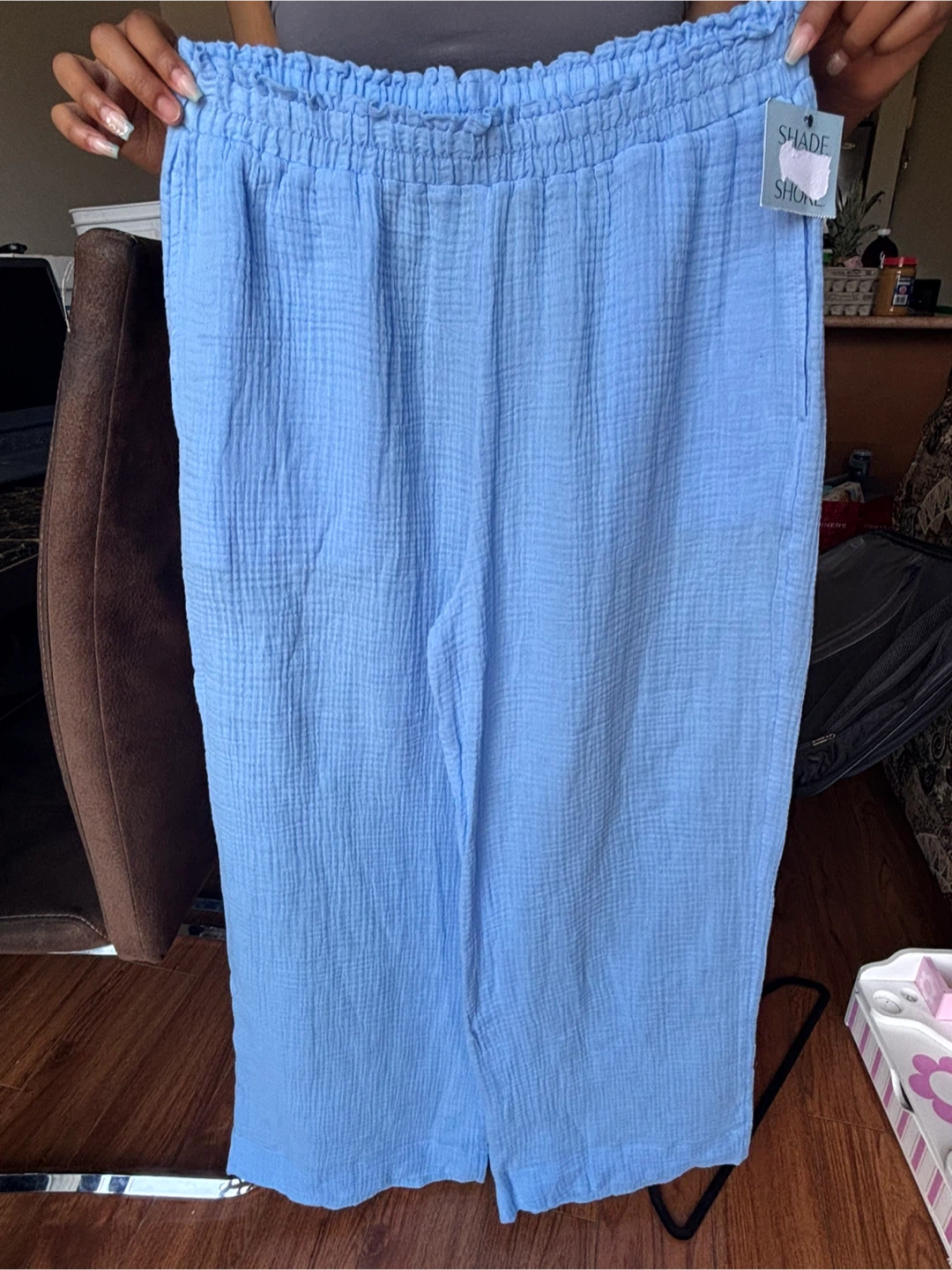Shade and Shore Light Blue Gauze Pants