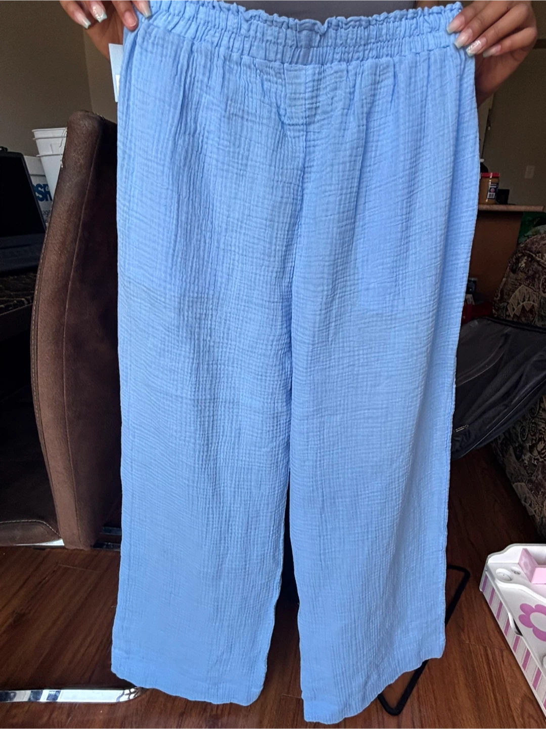 Shade and Shore Light Blue Gauze Pants - photo 2