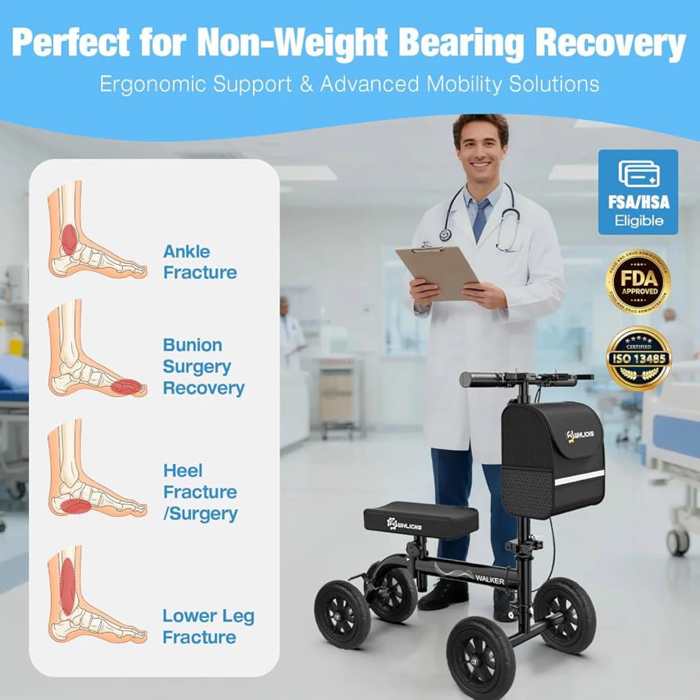 Whlicks Knee Scooter Walker for adults - new - photo 4