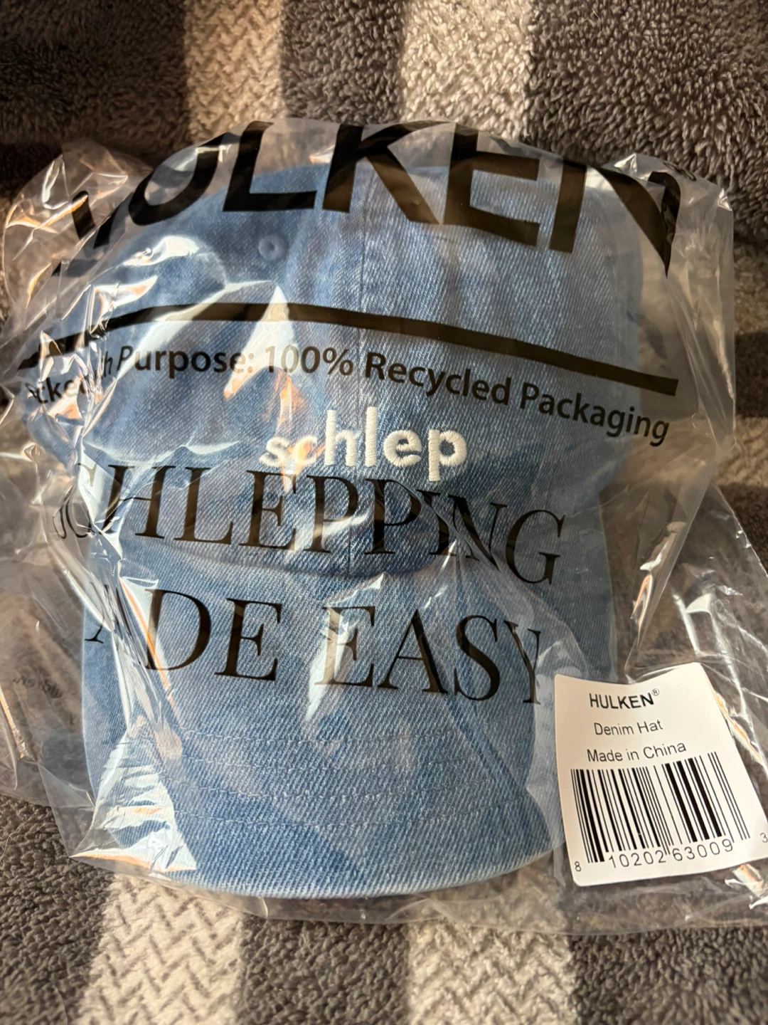 HULKEN Denim Hat 'schlep' Baseball Cap - photo 3