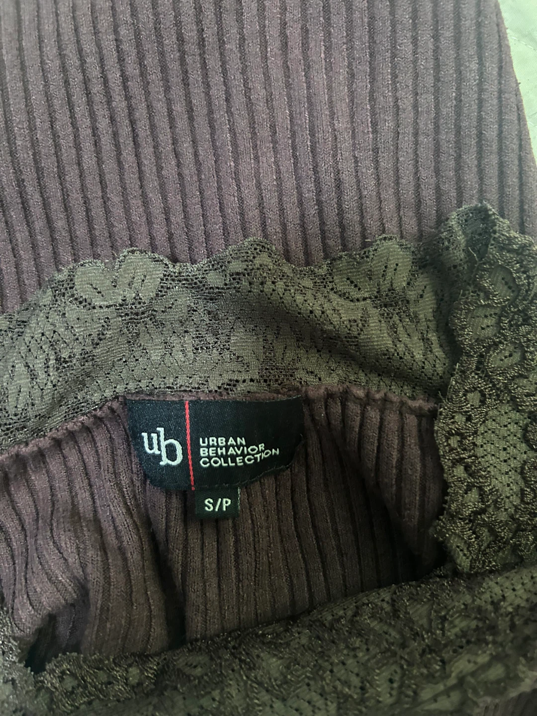 Urban Behaviour Collection Brown Lace Trim Top S - photo 4