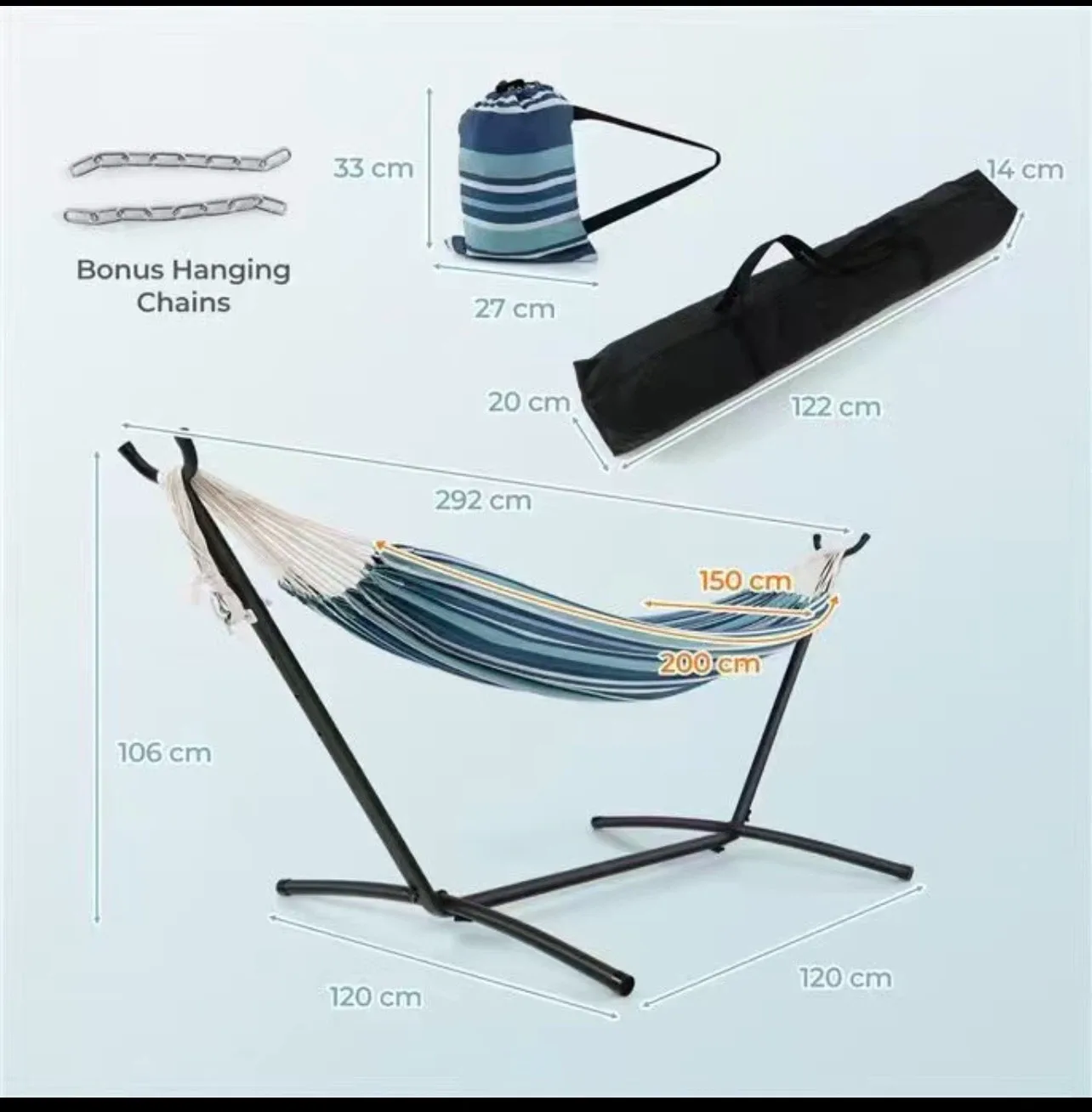 Hammock with Stand and Carrying Case