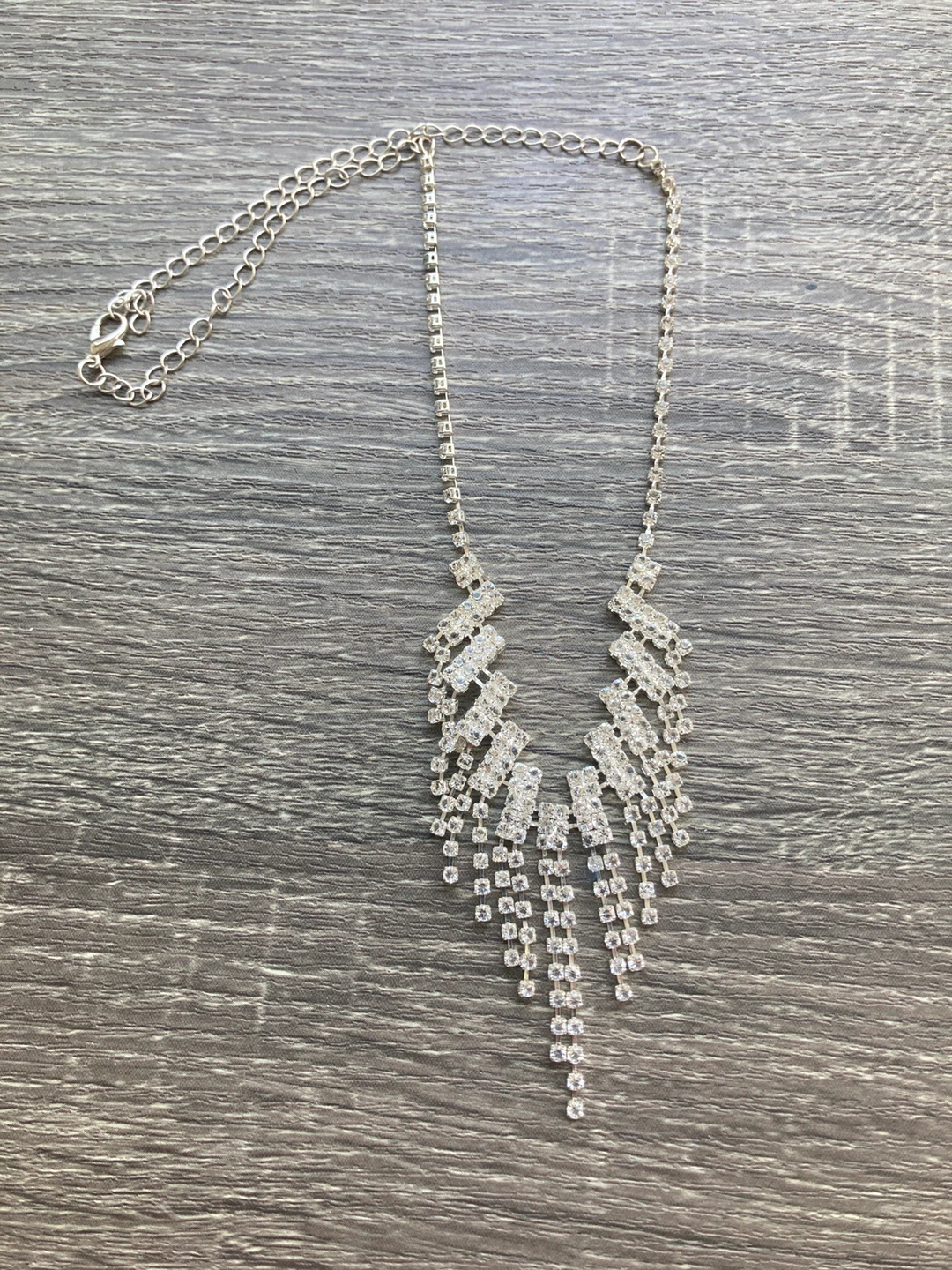 Silver Crystal Waterfall Necklace - photo 2