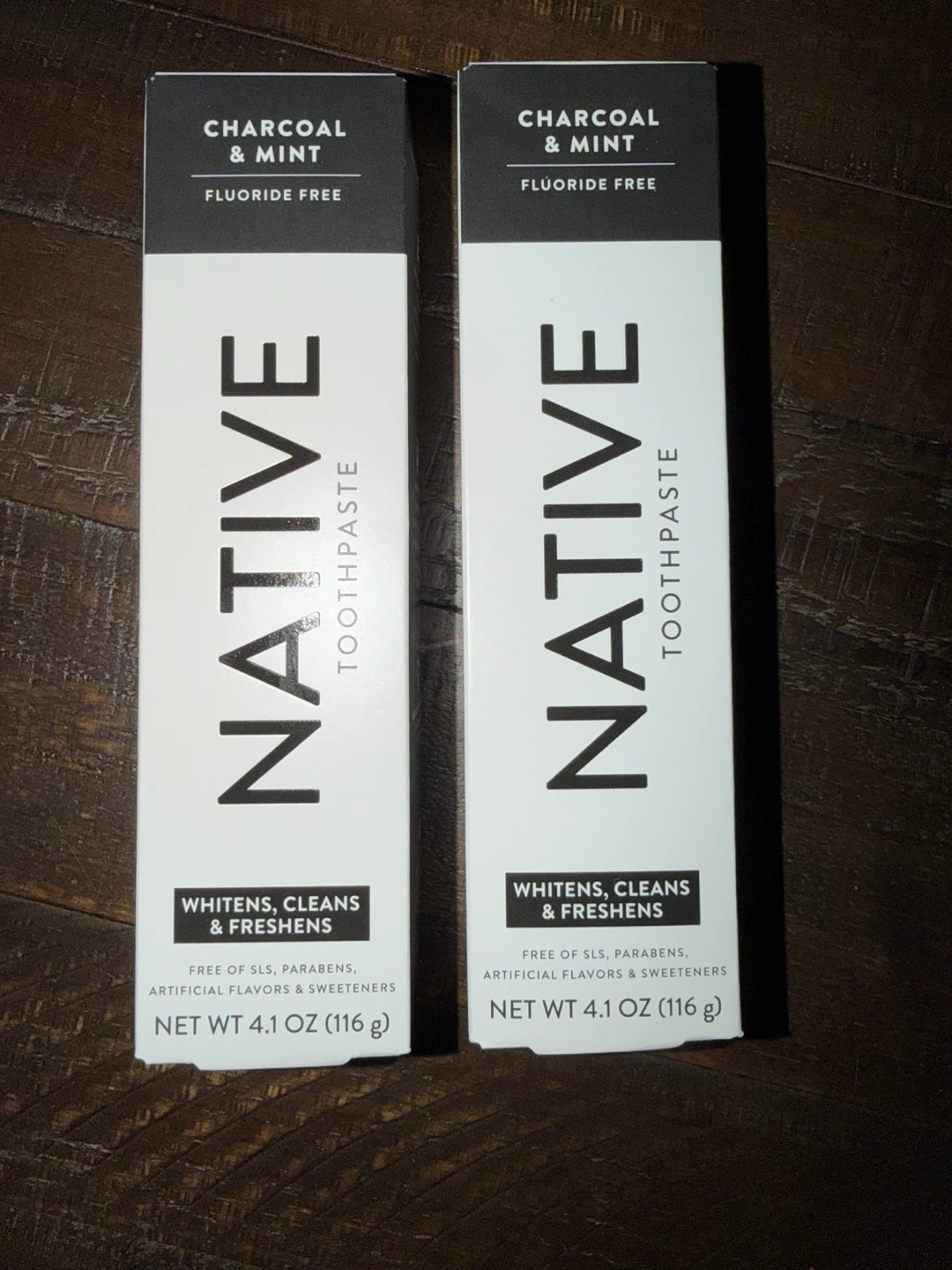 Native Toothpaste - Charcoal & Mint - 2 tubes (4.1 oz each)