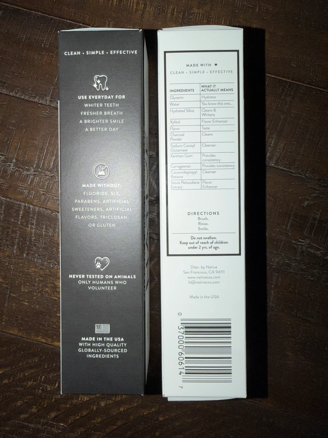 Native Toothpaste - Charcoal & Mint - 2 tubes (4.1 oz each) - photo 2
