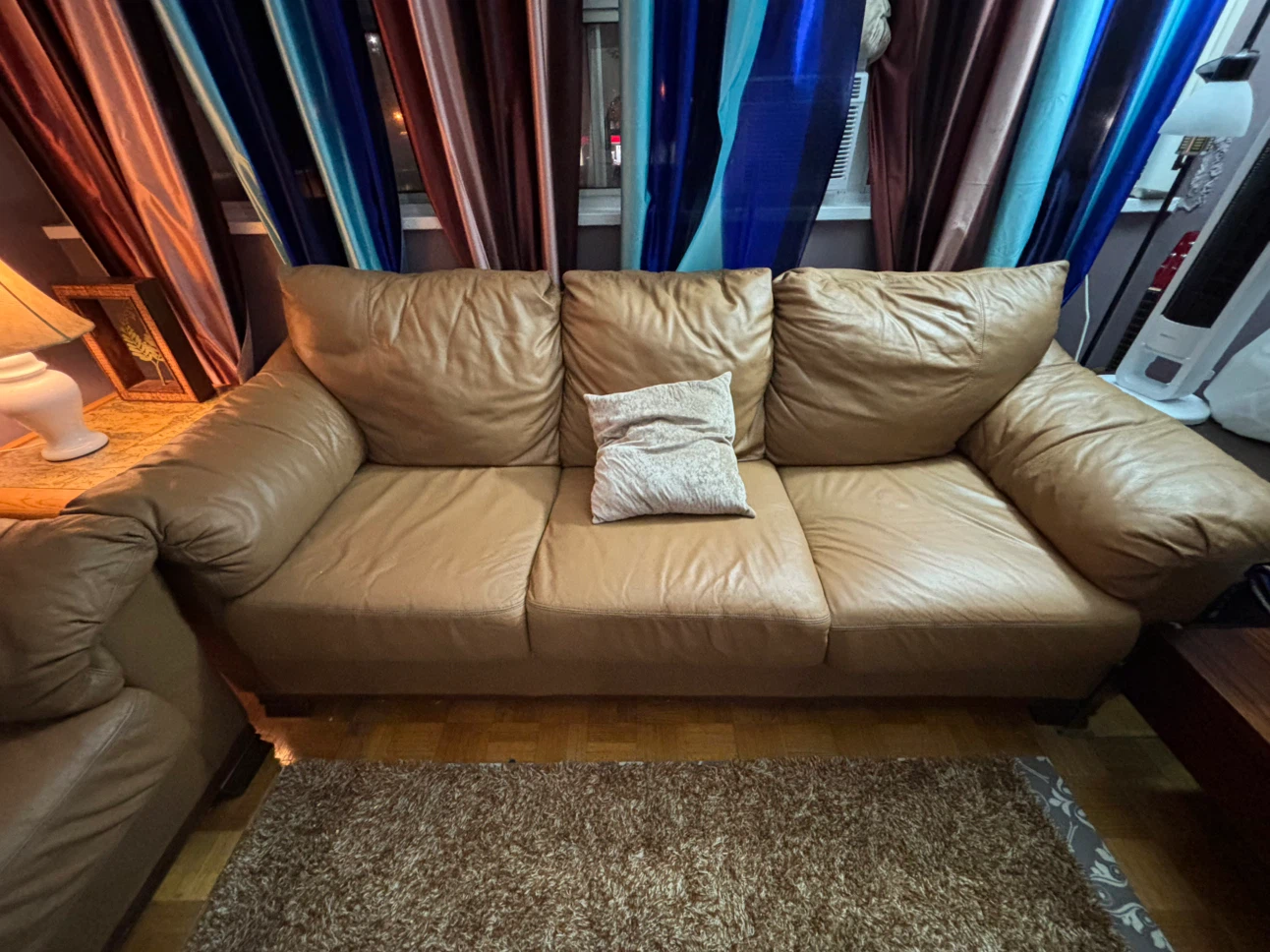 Brown Leather Sofa Set - photo 2